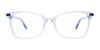 EasyClip EC602 Eyeglasses with Clip-on Sunglasses | Size 55 / Crystal Light Blue/Crystal Light Blue