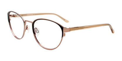 The EasyClip EC603 Eyeglasses, available in a rose gold finish with slim frames and temple arms, feature adjustable nose pads for added comfort.