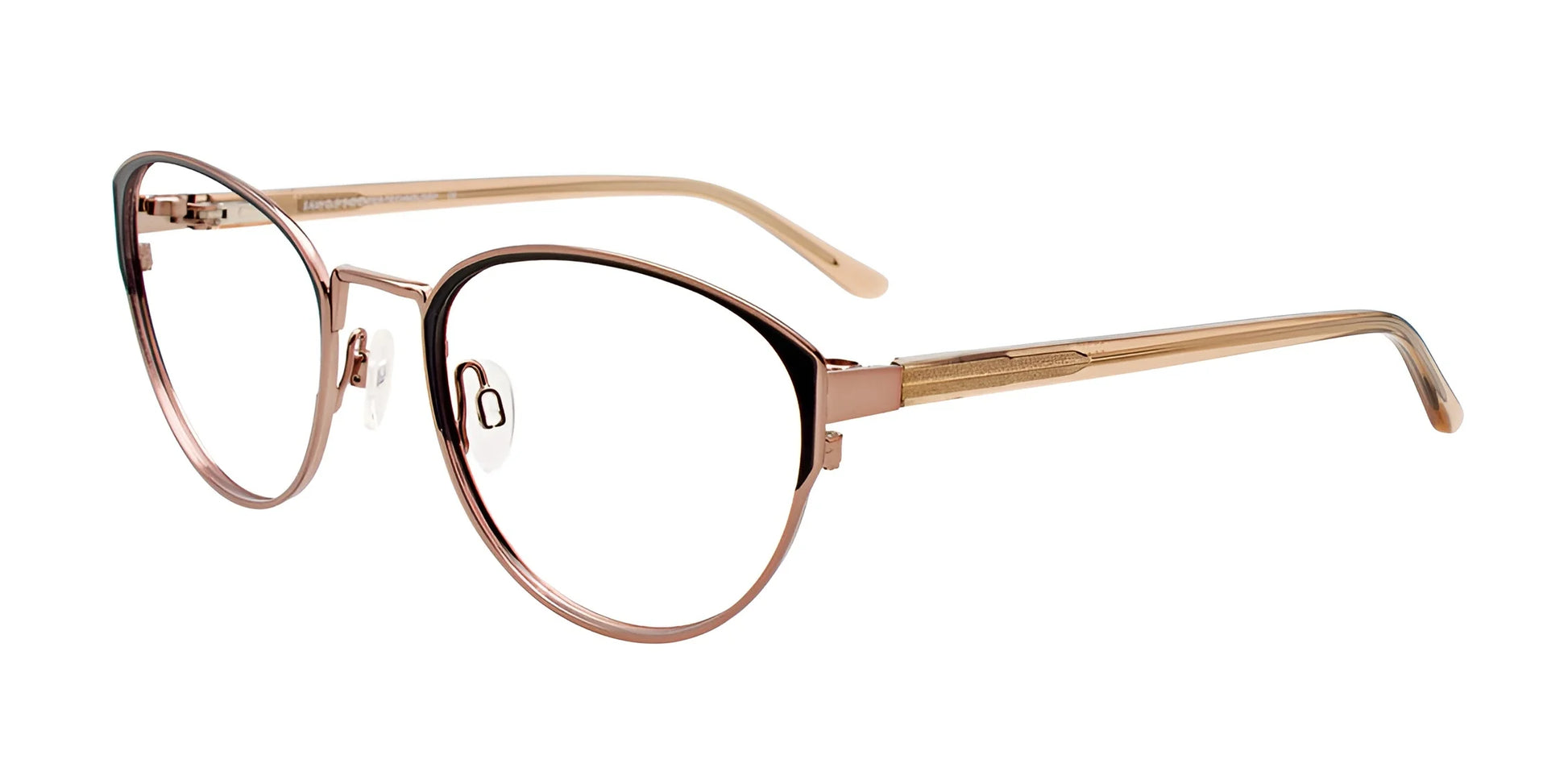 EasyClip EC603 Eyeglasses with Clip-on Sunglasses Sat Blk & Sh Lt Brn / Brn Cryl