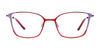 EasyClip EC604 Eyeglasses with Clip-on Sunglasses | Size 50 / Red & Light Lilac