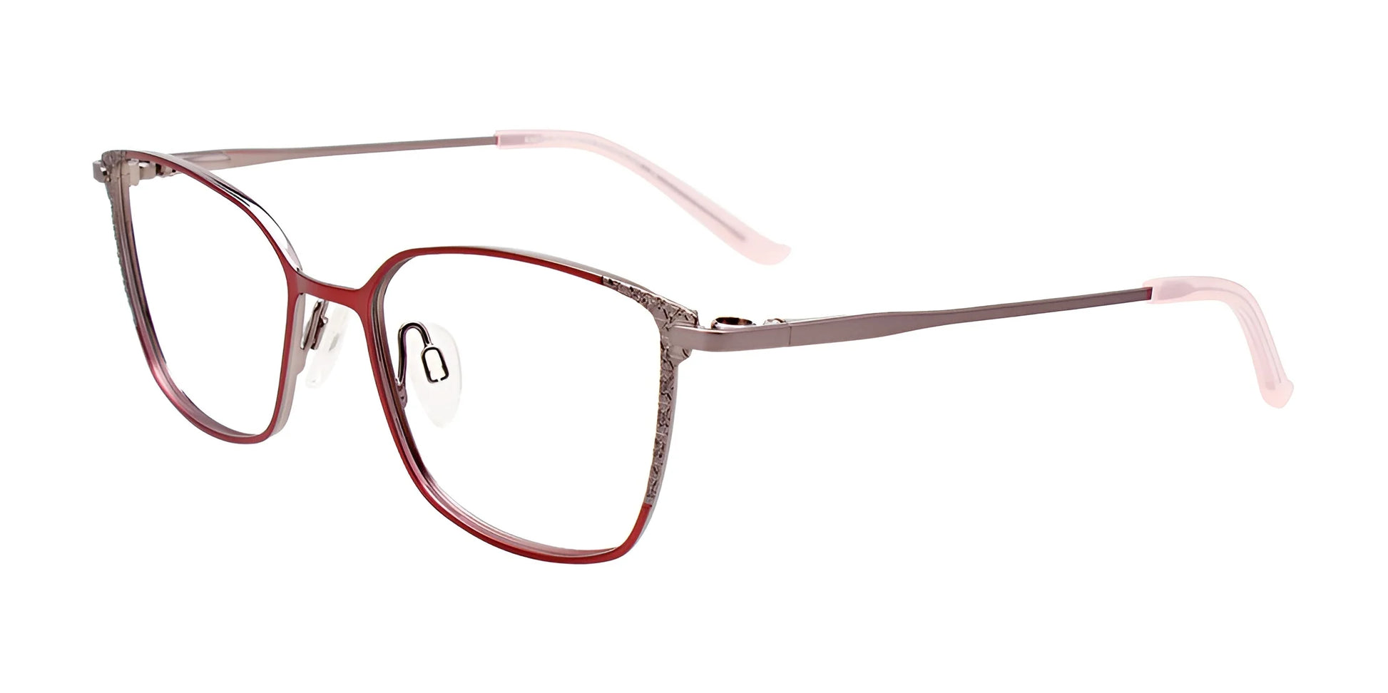 EasyClip EC604 Eyeglasses with Clip-on Sunglasses Pink & Steel