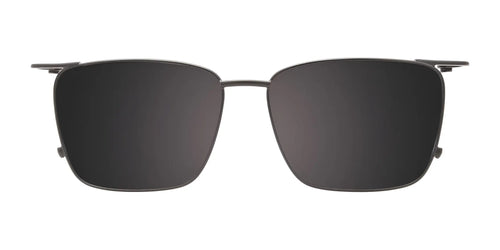EasyClip EC606 Eyeglasses with Clip-on Sunglasses / Size 54 / Str Brown & Dark Steel/Brown