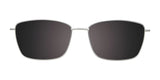 EasyClip EC607 eyeglasses with clip-on sunglasses, featuring a minimalist design with a thin metal frame and large black polarized lenses, displayed against a white background.