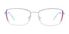 EasyClip EC607 Eyeglasses with Clip-on Sunglasses | Size 50 / Lt Brown & Spar Blue & Purple
