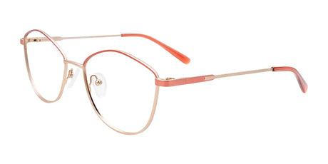 EasyClip EC608 Eyeglasses with Clip-on Sunglasses Coral & Pink Gold