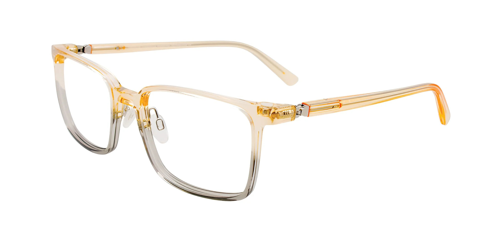 EasyClip EC609 Eyeglasses with Clip-on Sunglasses Sand & Slate Grey Transparent