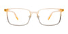 EasyClip EC609 Eyeglasses with Clip-on Sunglasses | Size 55 / Sand & Slate Grey Transparent