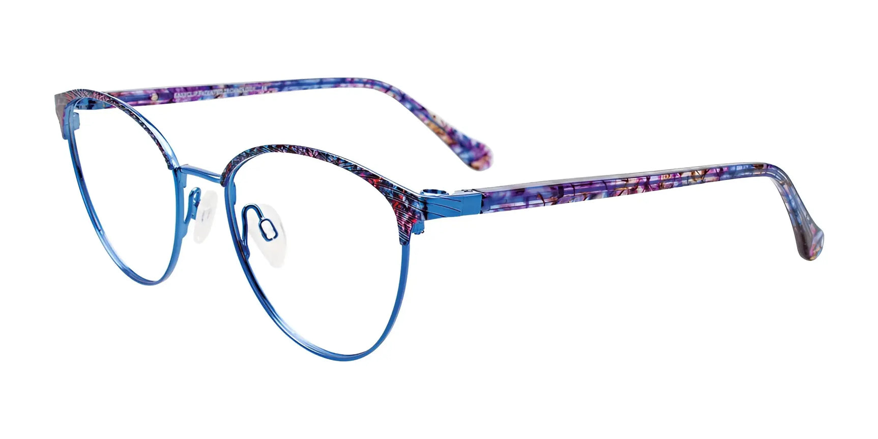 EasyClip EC610 Eyeglasses with Clip-on Sunglasses Mult & Blue