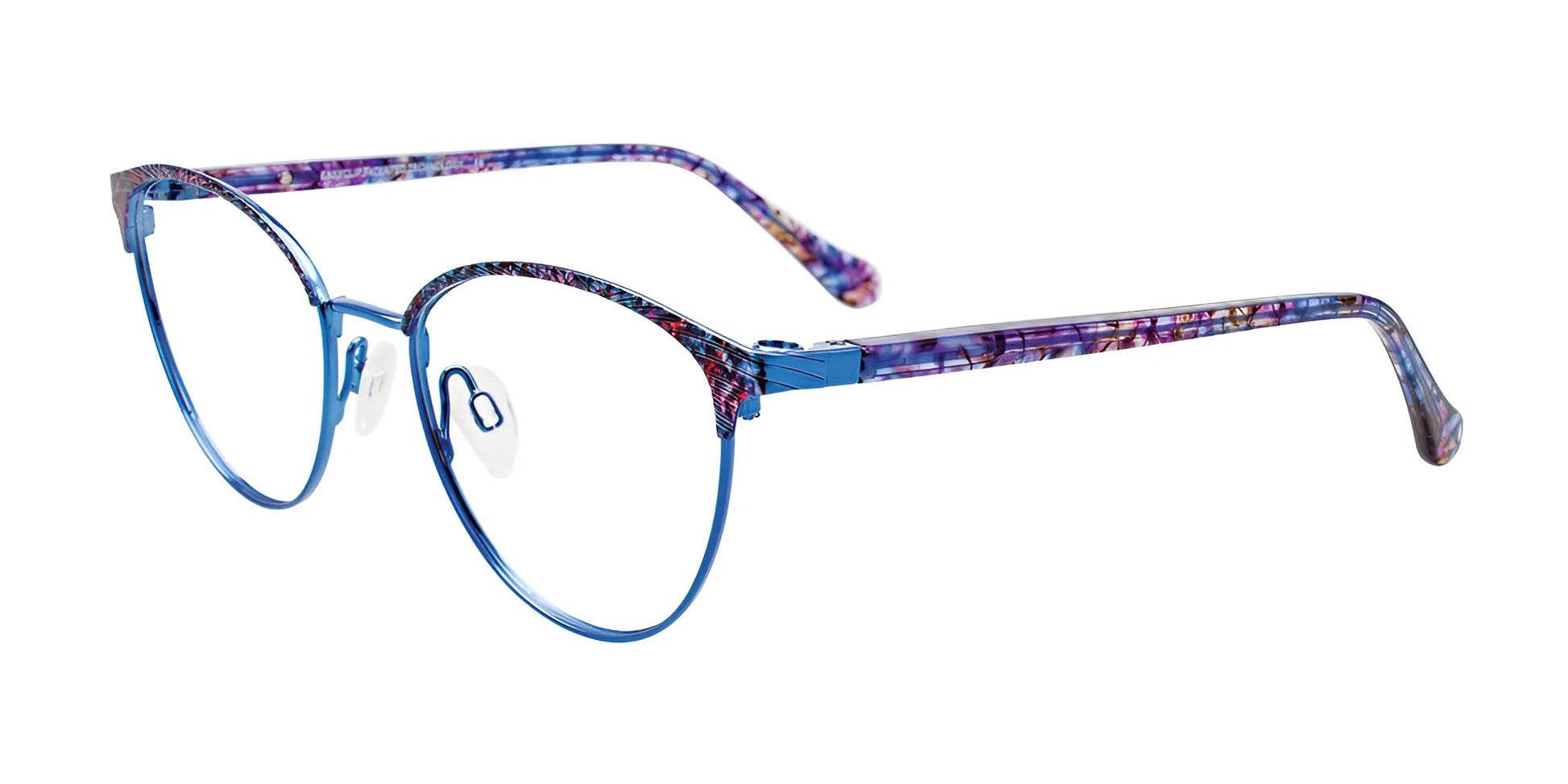 EasyClip EC610 Eyeglasses with Clip-on Sunglasses Mult & Blue