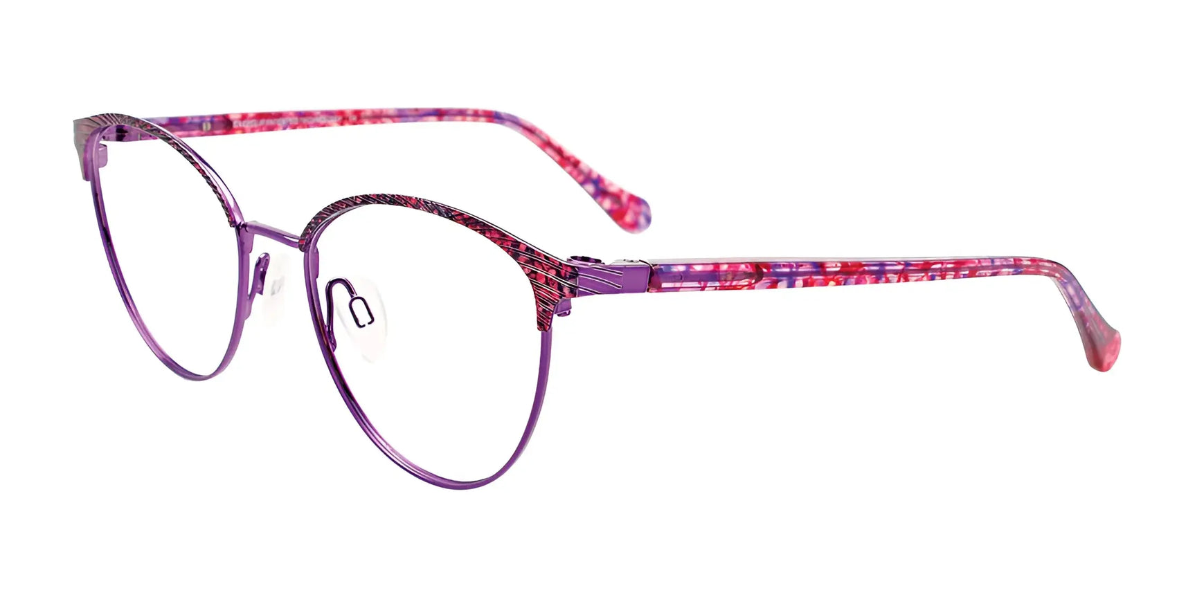 EasyClip EC610 Eyeglasses with Clip-on Sunglasses Red & Purple