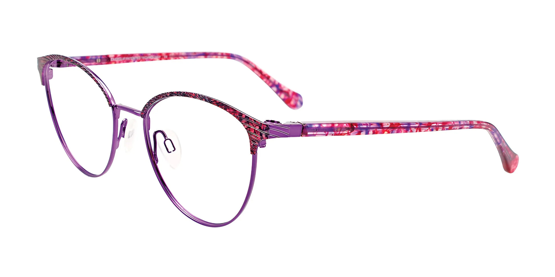 EasyClip EC610 Eyeglasses with Clip-on Sunglasses Red & Purple