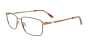 EasyClip EC612 Eyeglasses with Clip-on Sunglasses | Size 54 / Blue & Light Copper