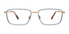 EasyClip EC612 Eyeglasses with Clip-on Sunglasses | Size 54 / Blue & Light Copper