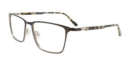 EasyClip EC613 Eyeglasses with Clip-on Sunglasses Dk Grn & Steel / Tort Blk