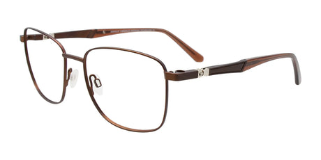 EasyClip EC614 Eyeglasses with Clip-on Sunglasses Sat Brown