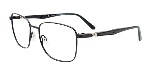 EasyClip EC614 Eyeglasses with Clip-on Sunglasses / Size 54 / Sat Black