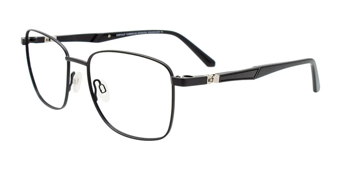 EasyClip EC614 Eyeglasses with Clip-on Sunglasses | Size 54 / Sat Black