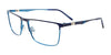 EasyClip EC616 Eyeglasses with Clip-on Sunglasses | Size 57 / Navy Blue & Light Blue