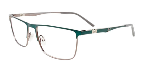 EasyClip EC616 Eyeglasses with Clip-on Sunglasses Green & Steel