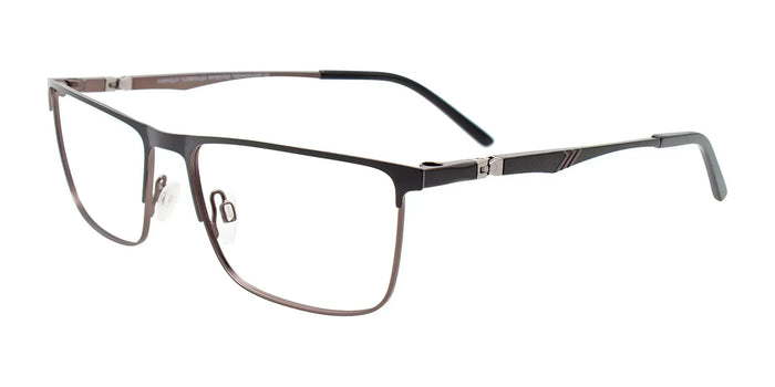 EasyClip EC616 Eyeglasses with Clip-on Sunglasses | Size 57 / Black & Gun
