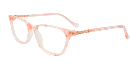 EasyClip EC618 Eyeglasses with Clip-on Sunglasses Pink Transp Prl Eff & Pink Gld