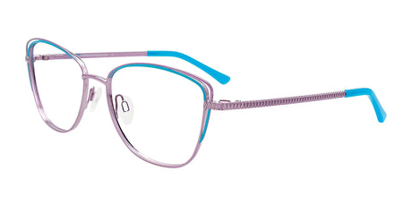 EasyClip EC619 Eyeglasses with Clip-on Sunglasses Shiny Lt Lilac & Blue