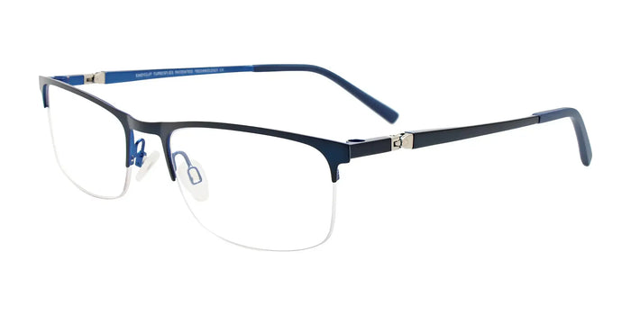 EasyClip EC620 Eyeglasses with Clip-on Sunglasses | Size 56 / Dark Blue & Blue