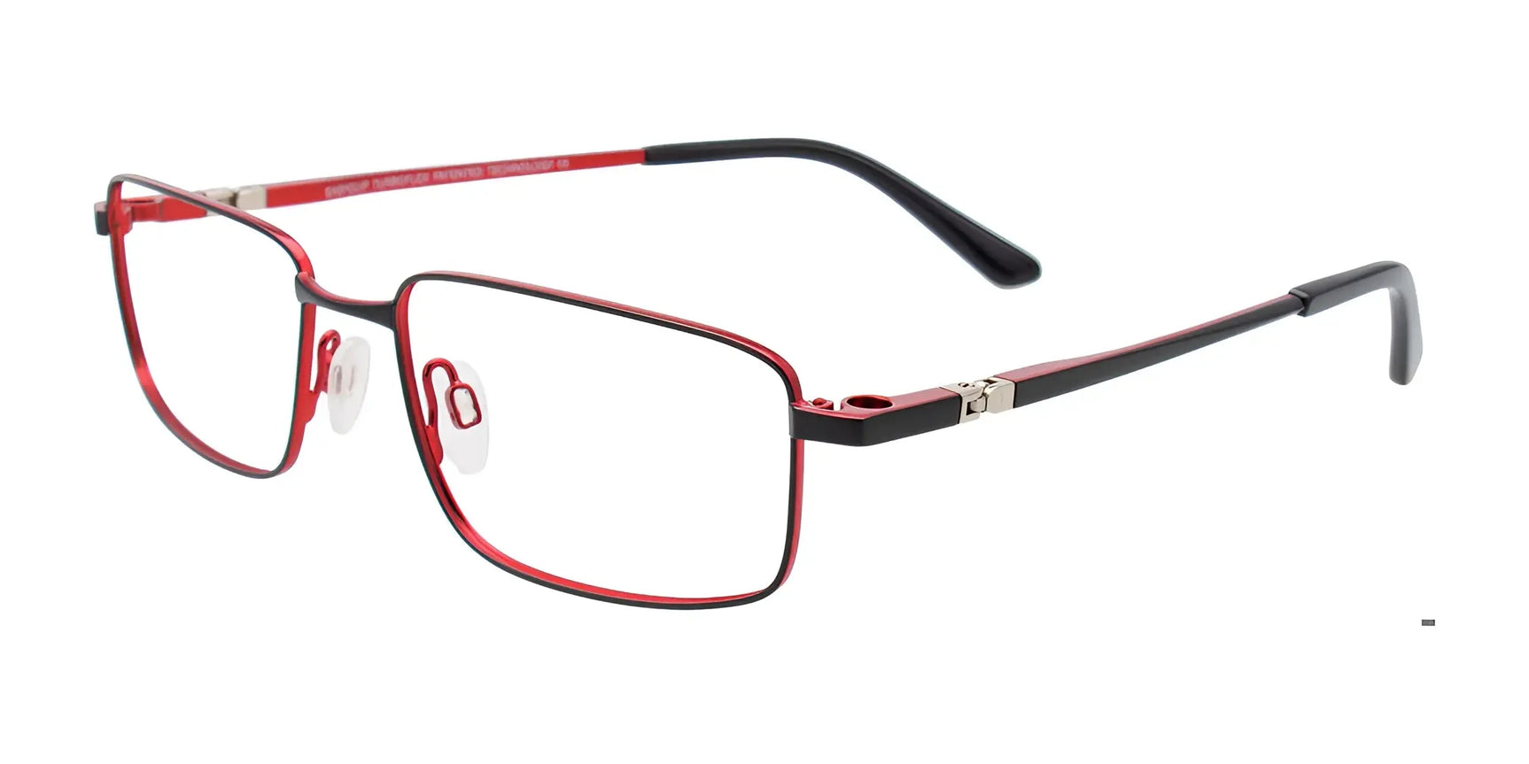 EasyClip EC622 Eyeglasses with Clip-on Sunglasses Black & Red