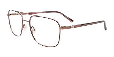 EasyClip EC623 Eyeglasses with Clip-on Sunglasses Light Brown & Dark Brown