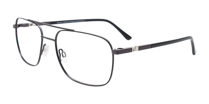 EasyClip EC623 Eyeglasses with Clip-on Sunglasses | Size 58 / Dark Steel & Black