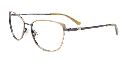 EasyClip EC624 Eyeglasses with Clip-on Sunglasses Gold & Dark Grey
