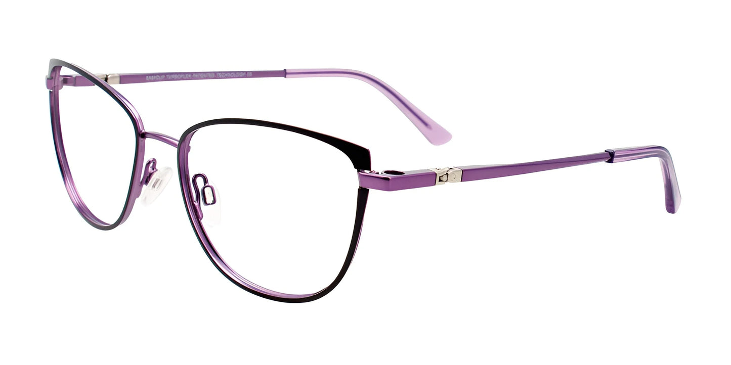 EasyClip EC624 Eyeglasses with Clip-on Sunglasses Black & Light Purple