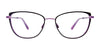 EasyClip EC624 Eyeglasses with Clip-on Sunglasses | Size 53 / Black & Light Purple