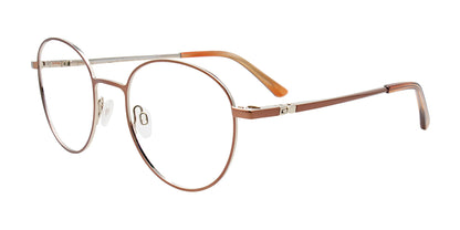 EasyClip EC625 Eyeglasses with Clip-on Sunglasses Light Brown & Steel