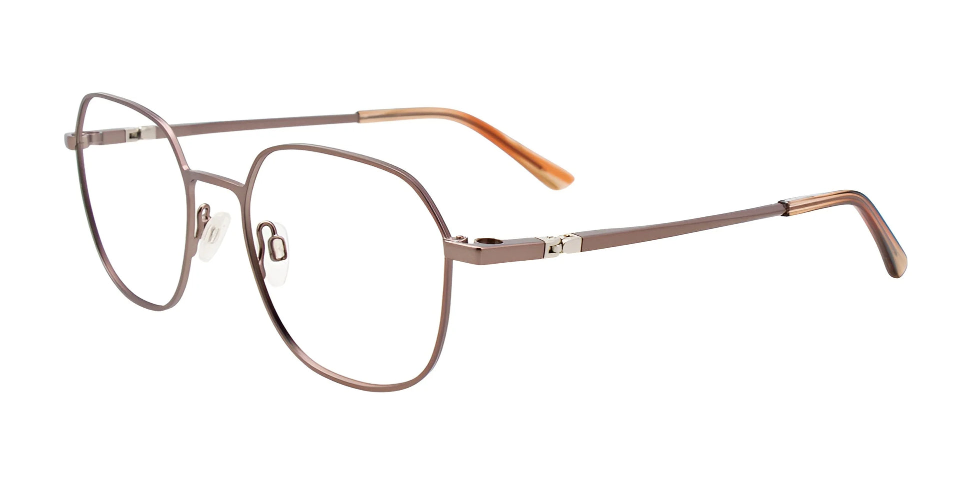 EasyClip EC626 Eyeglasses with Clip-on Sunglasses Satin Light Brown