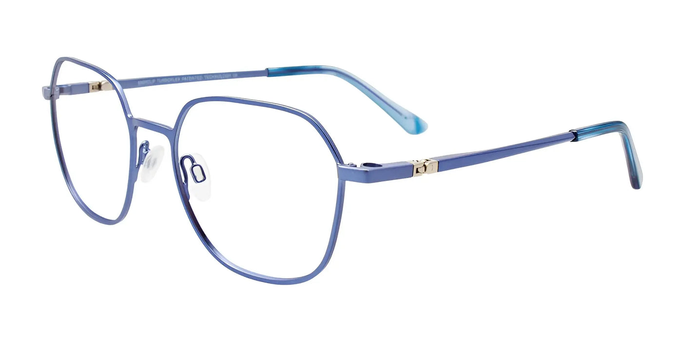 EasyClip EC626 Eyeglasses with Clip-on Sunglasses Satin Light Blue