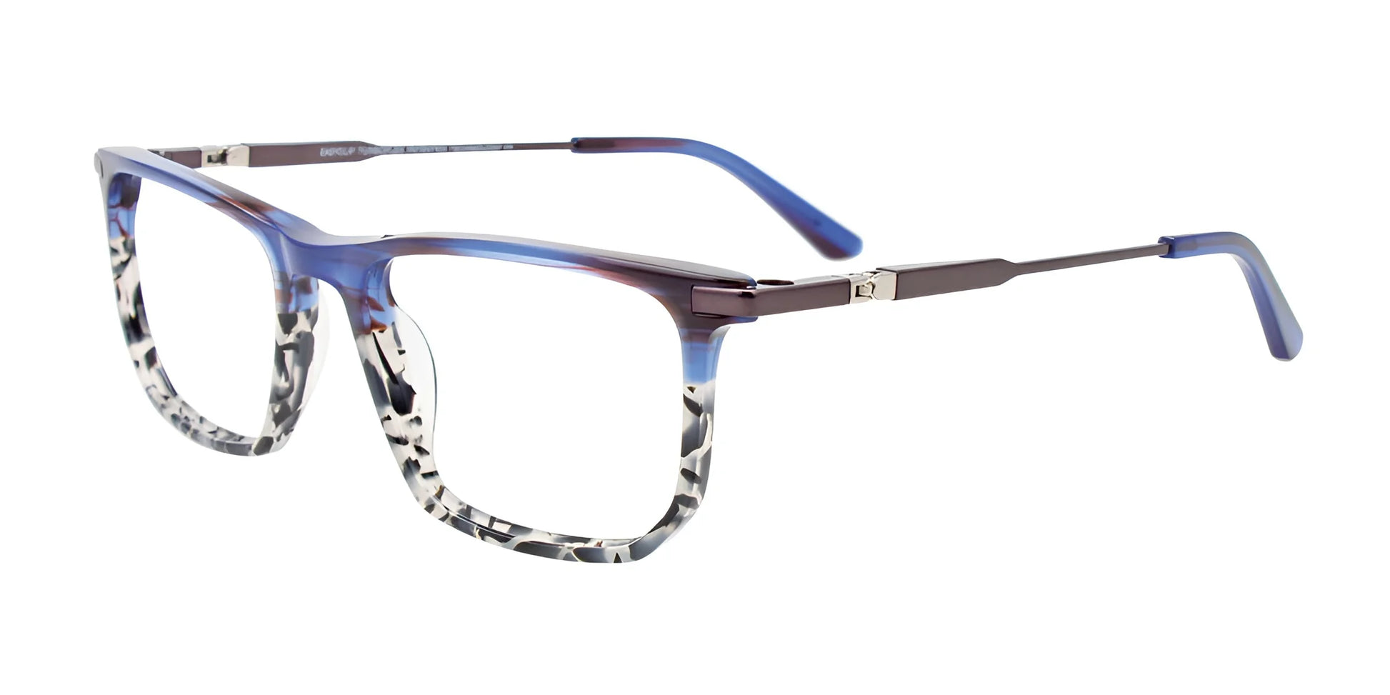 EasyClip EC627 Eyeglasses Blue & Grey Tort / Dark Steel