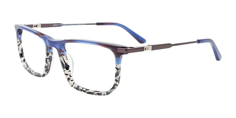 EasyClip EC627 Eyeglasses with Clip-on Sunglasses Blue & Grey Tort / Dark Steel