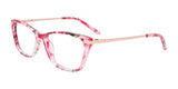 EasyClip EC628 Eyeglasses with Clip-on Sunglasses Pink & Black & Crystal / Pink Gold