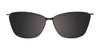 EasyClip EC628 Eyeglasses with Clip-on Sunglasses | Size 50 / Amber & Grey & Crystal/Sat Gold