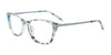 EasyClip EC628 Eyeglasses with Clip-on Sunglasses | Size 50 / Teal & Grey & Crystal/Sat Teal