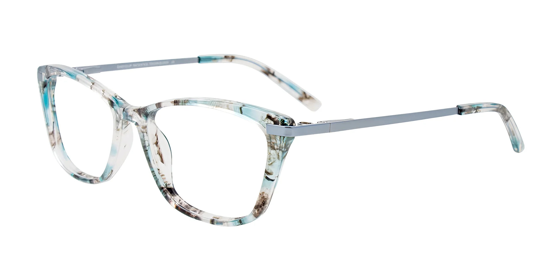 EasyClip EC628 Eyeglasses with Clip-on Sunglasses Teal & Grey & Crystal / Sat Teal