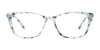 EasyClip EC628 Eyeglasses with Clip-on Sunglasses | Size 50 / Amber & Grey & Crystal/Sat Gold