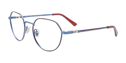 EasyClip EC632 Eyeglasses Brown & Satin Blue