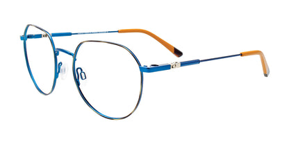 EasyClip EC633 Eyeglasses with Clip-on Sunglasses Satin Blue & Tortoise