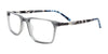 EasyClip EC634 Eyeglasses with Clip-on Sunglasses | Size 50 / Crystal Grey
