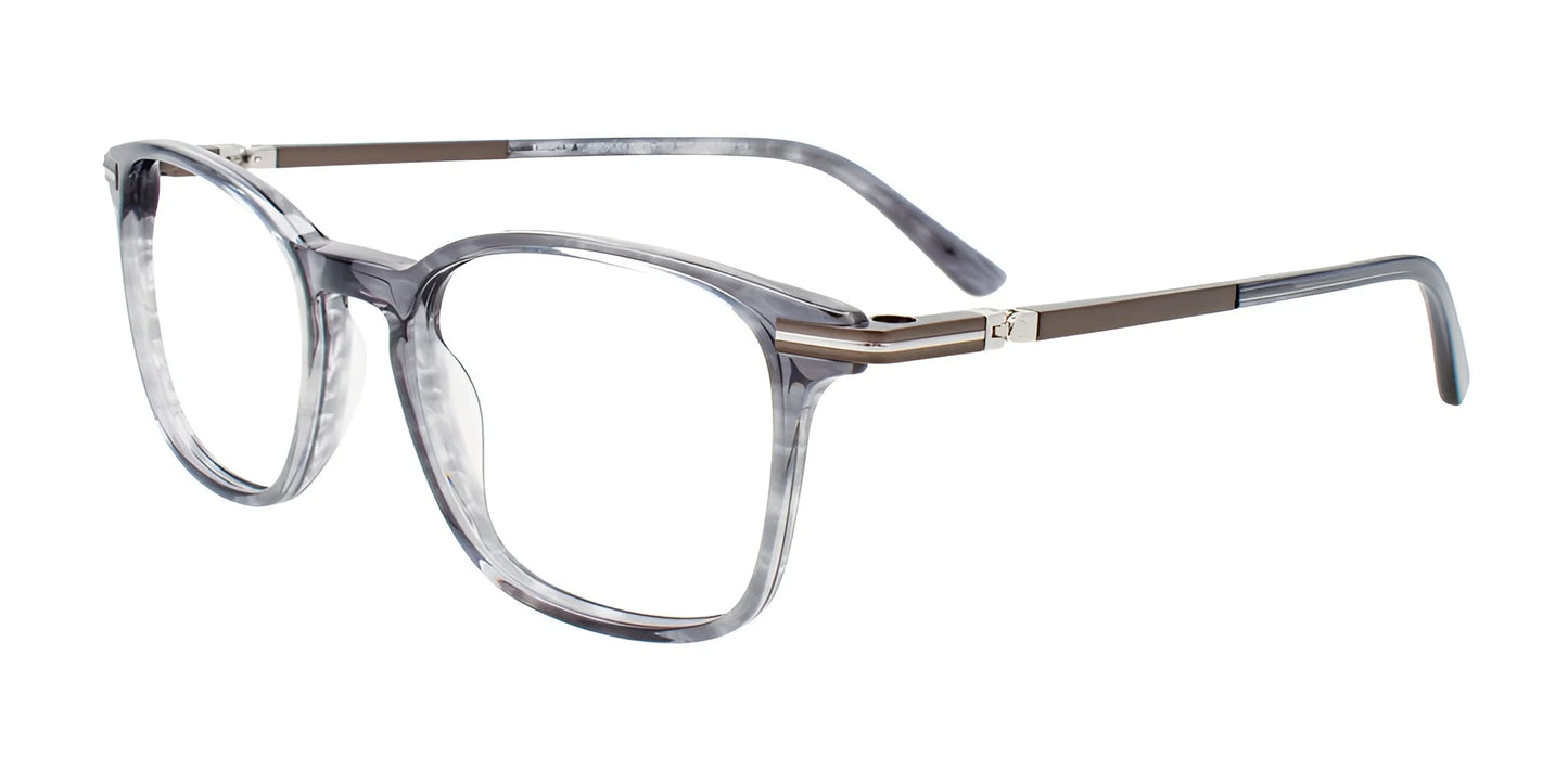 EasyClip EC637 Eyeglasses with Clip-on Sunglasses Transparent Grey / Steel