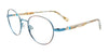 EasyClip EC642 Eyeglasses with Clip-on Sunglasses | Size 50 / Brown & Light Blue