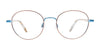 EasyClip EC642 Eyeglasses with Clip-on Sunglasses | Size 50 / Blue & Lavender