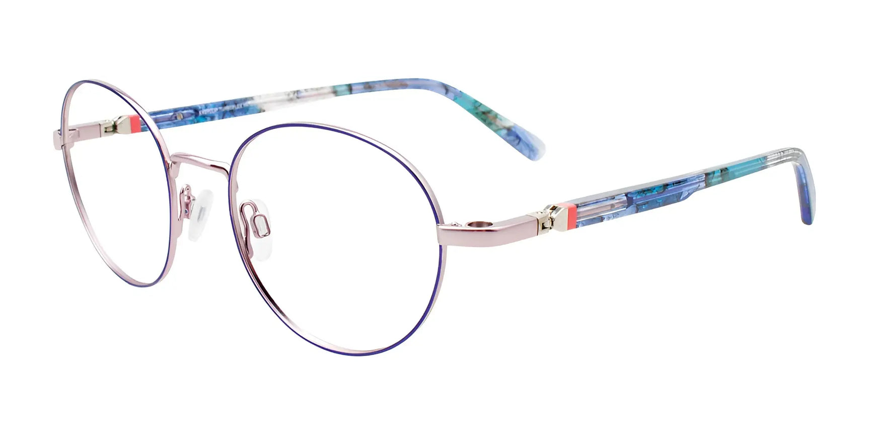 EasyClip EC642 Eyeglasses with Clip-on Sunglasses Blue & Lavender